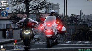 GTA V - LSPDFR 0.4.9🚔 - LSPD/LAPD - Midnight Motorcycle Patrol - Real Life Traffic - 4K