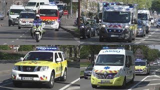 [Big Compilation] SAMU/SMUR, Private, SDIS VSAV Ambulances \u0026 (Unmarked+Militaire) Police à CHU Lille