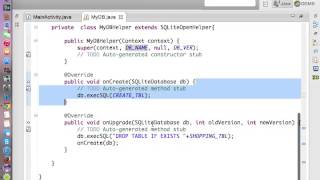 Android SQLite Example - Part 1