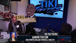 CBS Sports College Football Analyst Aaron Taylor with Tiki