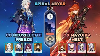 C0 Neuvillette Freeze \u0026 C0 Mavuika Melt | Spiral Abyss 5.3 | Genshin impact