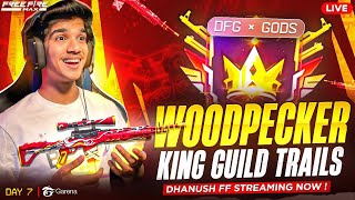 🌪️ GUILD TRIALS DAY 7: WOODPECKER CHAMPION 🎯 EPIC FACE-OFF 🔥 | FREE FIRE IN TELUGU #dfg #freefire