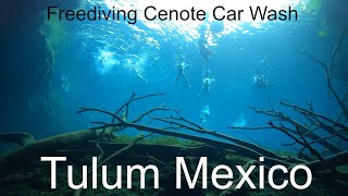 Freediving Gorgeous Cenote Car Wash in Tulum Mexico - Video 1