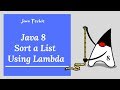 Java 8  Stream -  How to Sort a List using lambda | Example | Java Techie