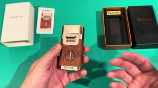 All-in-One Torch Cigar Lighter woodgrain with a steampunk flair