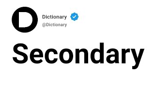 Secondary Meaning In English