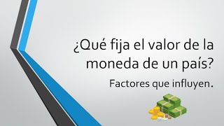 ¿Que fija el valor de la moneda de un pais? EXPLICADO!