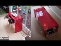 junior giant edge red glossy extending console dinner table