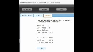 Software Lab Simulation 17-2: Applying Local Security Policies