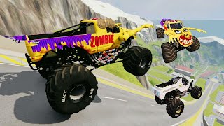 BeamNG Drive - Epic High Speed Monster Truck Jump & Car Crashes #112 | ExofPro