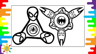 Fidget Spinner Superheroes Coloring | Batman Spiderman Coloring |Unknown Brain & Hoober - Phenomenon