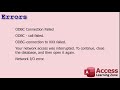 how to handle the most common error messages in microsoft access. troubleshoot. identify. fix.