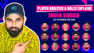 India's T20 World Cup Squad:Player Analysis & Roles Explain | #t20worldcup #t20worldcup2024 #shami