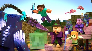 Warden vs Witch and Swamp Villager Army | Alex and Steve Legends (Minecraft Anim