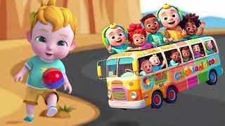 Song Wheels on the bus go round and round | School bus song | for kids | 0319 | Coco Finger Rhymes