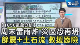 周末雷雨炸 災區恐再坍 餘震+土石流 救援添險｜TVBS新聞 @TVBSNEWS02