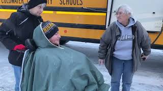 Sam getting on  the school bus to  Waldron for another day of school 1.14.25 @onthatnote