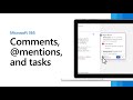 Comments, @mentions, and tasks in Microsoft 365
