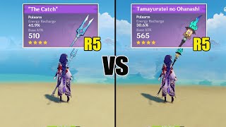 NEW FREE Weapon is GOOD? - The Catch vs Tamayuratei // Genshin impact