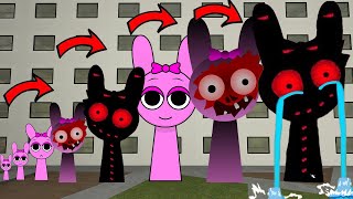 All the Sizes Of Nightmare Sprunki Pinki want me to help them in Gmod