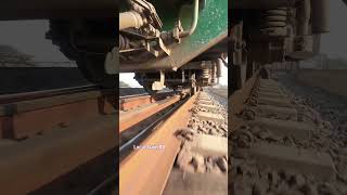 Train wheels smooth movement on bridge track. #bogie #wheels #railway #line #coach #shorts