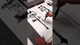 漂亮！大师作品，花中“四大天王”#书法 #calligraphy