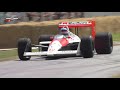 takuma sato takes ayrton senna s mclaren mp4 4 up goodwood hill