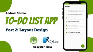 To Do List App Android Studio Tutorial | Part 2 - Material Layout Design (Recycler View, Card View)