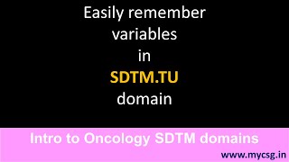 SDTM: TU domain - Easily remember the variables in TU domain