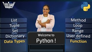 Data Types in Python | Learn Basics - List, Tuple, Set, Dictionary, Function, Method, Loop & Range