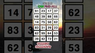 GENIUS CAN FIND ALL!! Find 3 pairs of identical numbers /Dementia Prevention Quizzes/Tests.No.105