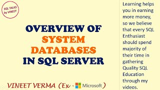 Overview of System Databases (Theory) | SQL Server | Database Design | SQL Talks by VINEET