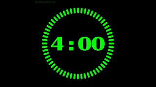 4 Minutes Countdown Timer with Alarm and Progress Visualizer - Radial Green
