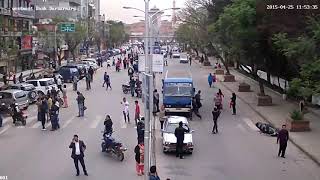 Nepal Earthquake CCTV footage from Darbar Marg, Kathmandu 25 April 2015