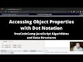 Accessing Object Properties with Dot Notation (Basic JavaScript) freeCodeCamp tutorial