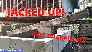 How To Pour a Concrete Floor Under a JACKED UP House (Difficult Access)