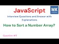 JavaScript Interview Questions - #11 | How to Sort a Number Array? #javascript #typescript