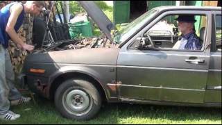 VW 1.6L Turbo Diesel Engine Start (1991 VW Jetta parts car)