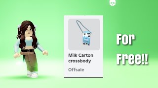 Milk Carton Crossbody Bag For Free!!!!! || Roblox