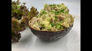 Healthy tuna stuffed avocado | Tuna salad without mayo | Best tuna avocado salad