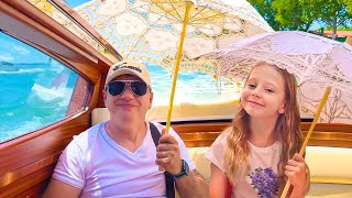 Nastya and dad on a fantastic vacation in Venice