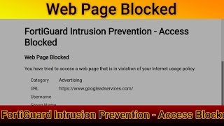 FortiGuard Intrusion Prevention Access Blocked | Web Page Blocked