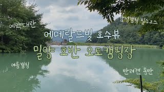 바라만봐도 힐링되는 호수뷰 우중캠핑🌳 :: 밀양호반캠핑장, 반려견동반캠핑🐕, 토마호크스테이크, 부추전, 명란솥밥, 묵은지참치김밥, 김치말이국수