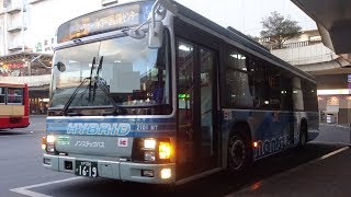 【FHD】関東鉄道 2101MT(ISUZU ERGA HYBRID) [明光台団地･医療C] 水戸駅･大工町⇒千波･県庁前 走行音\u0026右側車窓('17.3.9夕方)