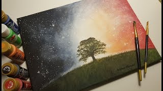 Acrylic Night Sky painting