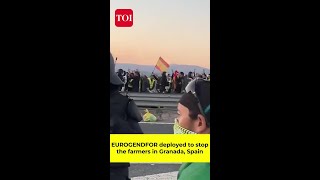 European Gendarmerie Force deployed to stop Spain Farmers Protest