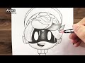 how to draw n murder drones drawing tutorial step by step