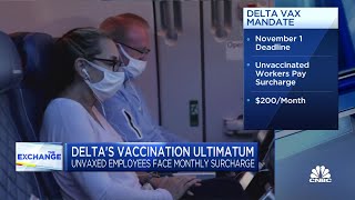 Delta Airlines: Unvaccinated employees will face $200 monthly surcharge on health insurance