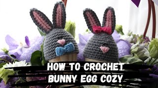 How to Crochet egg cozy, Bunny egg, tutorial, DIY