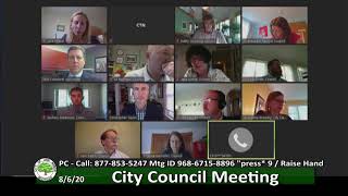 City Council Meeting 8-6-20
